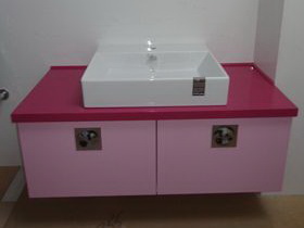 фото мебели для ванной комнаты сиреневая